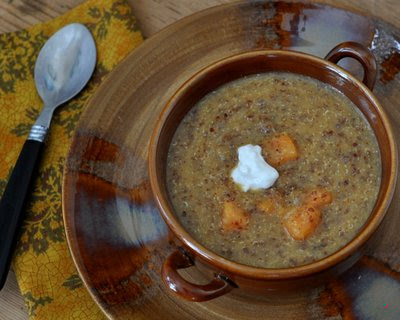 Sweet Potato Soup with Quinoa &amp; Coconut Milk by A Veggie Venture 2010-400